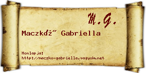 Maczkó Gabriella névjegykártya